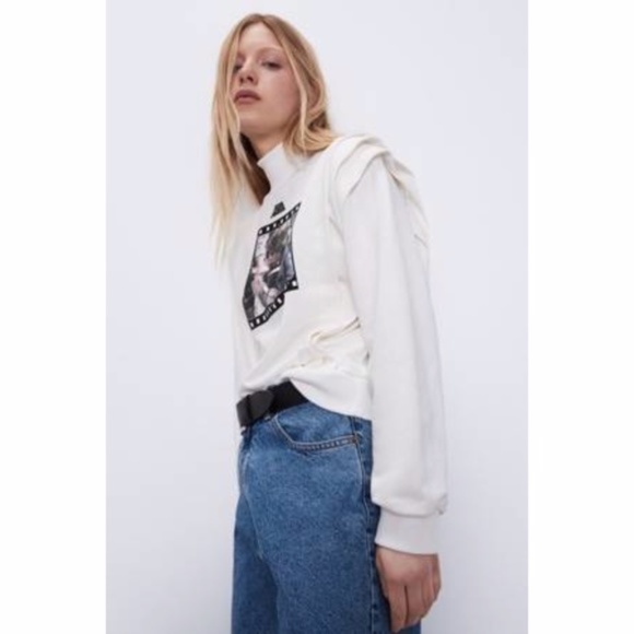 NEW Zara Star Wars Leia Han Solo Mock Neck Sweatshirt Small - Picture 6 of 17